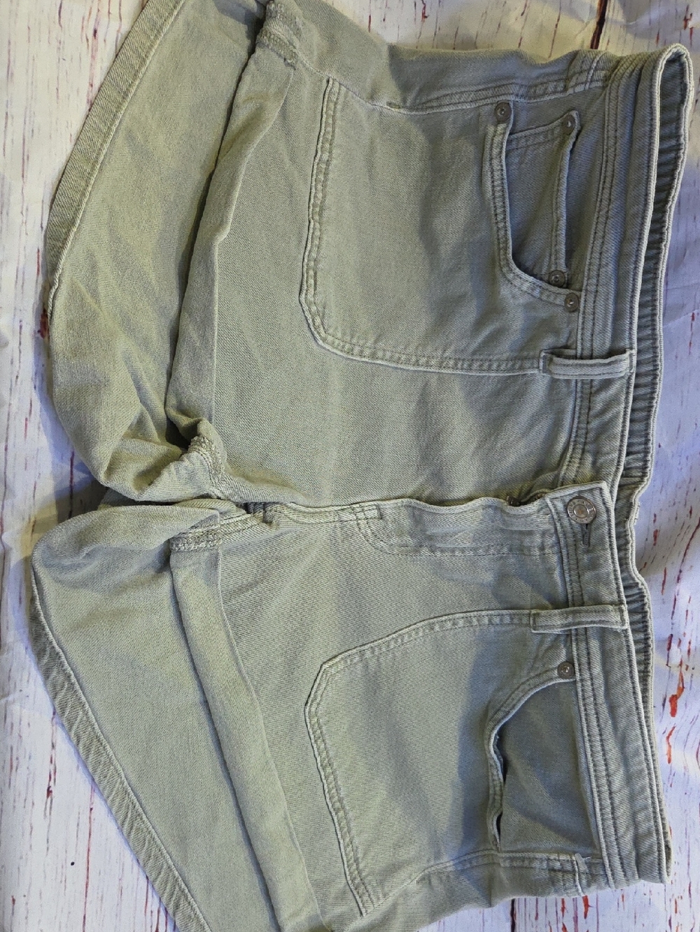 American Eagle Outfitters Light Sage Green Denim Shorts